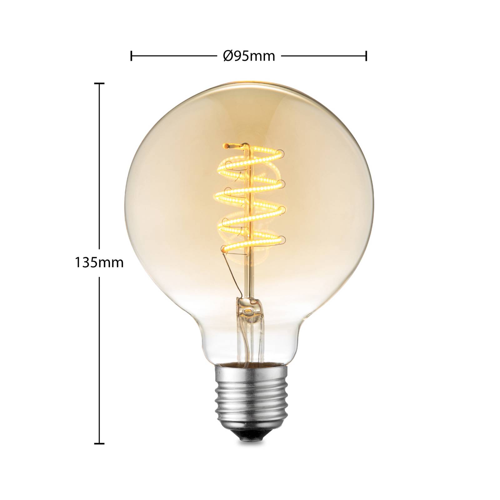 Lucande LED-Lampe E27 G95 4W 2.700 K dimmbar amber von LUCANDE
