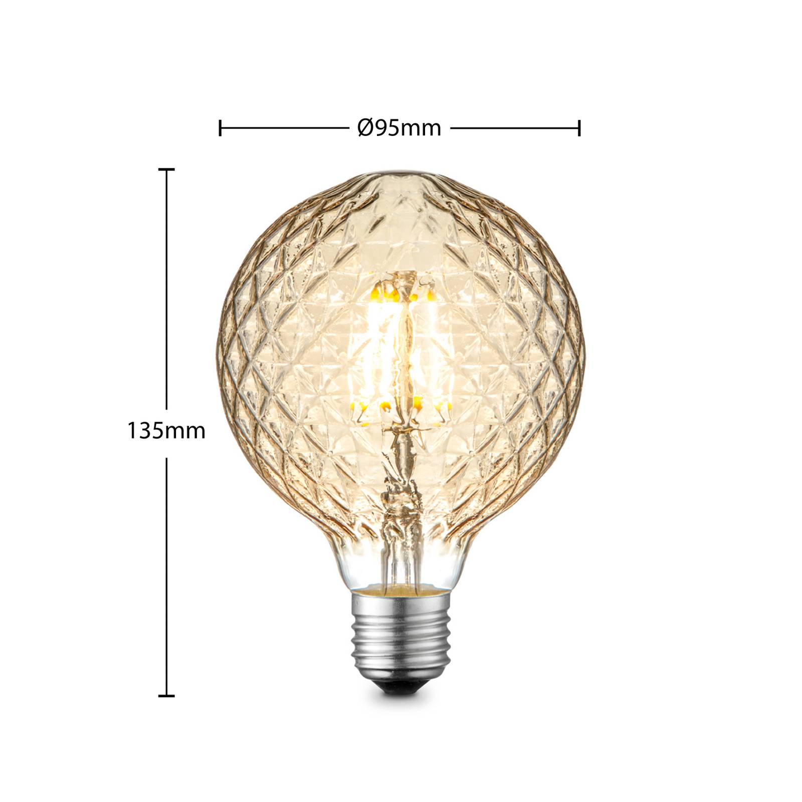 Lucande LED-Lampe E27 G95 4W 2.700K dimmbar amber von LUCANDE