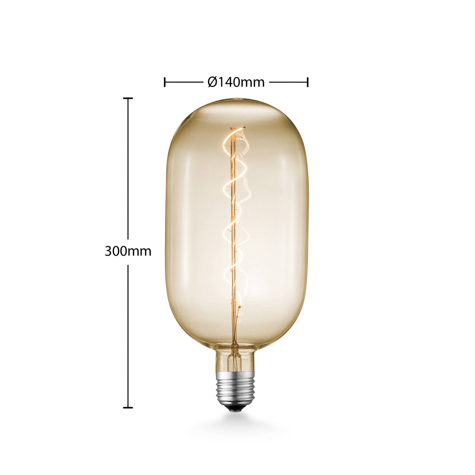 Lucande LED-Lampe E27 T140 4W 2.700K dimmbar amber von LUCANDE