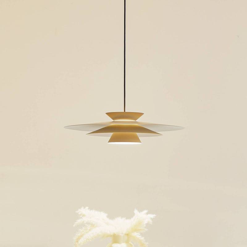 Lucande LED-Pendelleuchte Livie, beige, Aluminium, Ø 50 cm von LUCANDE
