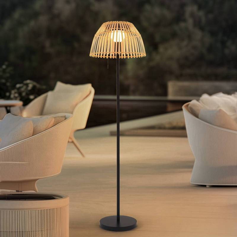 Lucande LED-Solar-Stehleuchte Eligio, Bambus, Ø 39 cm, RGB von LUCANDE