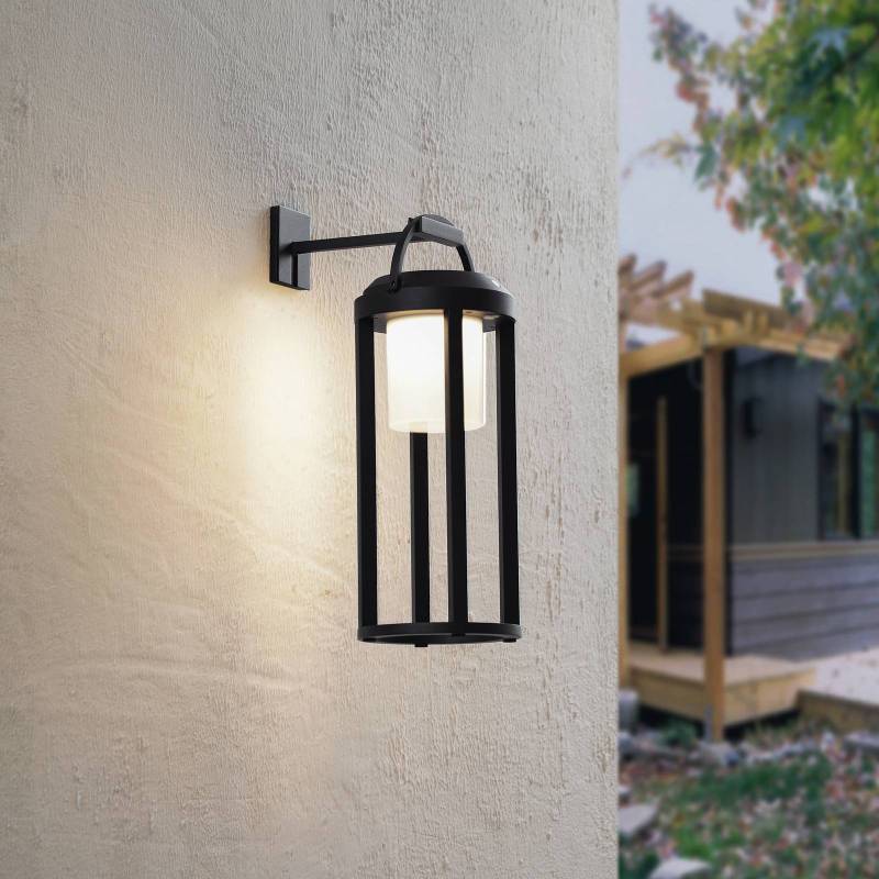 Lucande 2-in-1 LED-Solarleuchte Tilena, schwarz, rund, Alu von LUCANDE