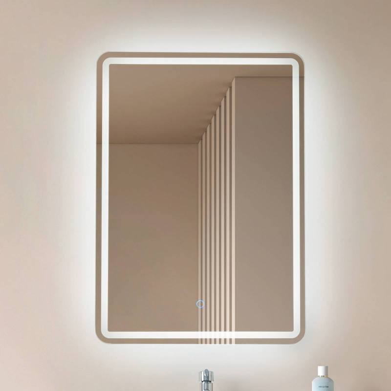 Lucande LED-Spiegel Celestiel, eckig, beheizbar, CCT, 70 cm von LUCANDE