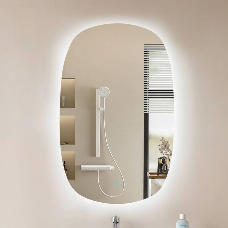 Lucande LED-Spiegel Celestiel, oval, beheizbar, CCT, 80 cm von LUCANDE