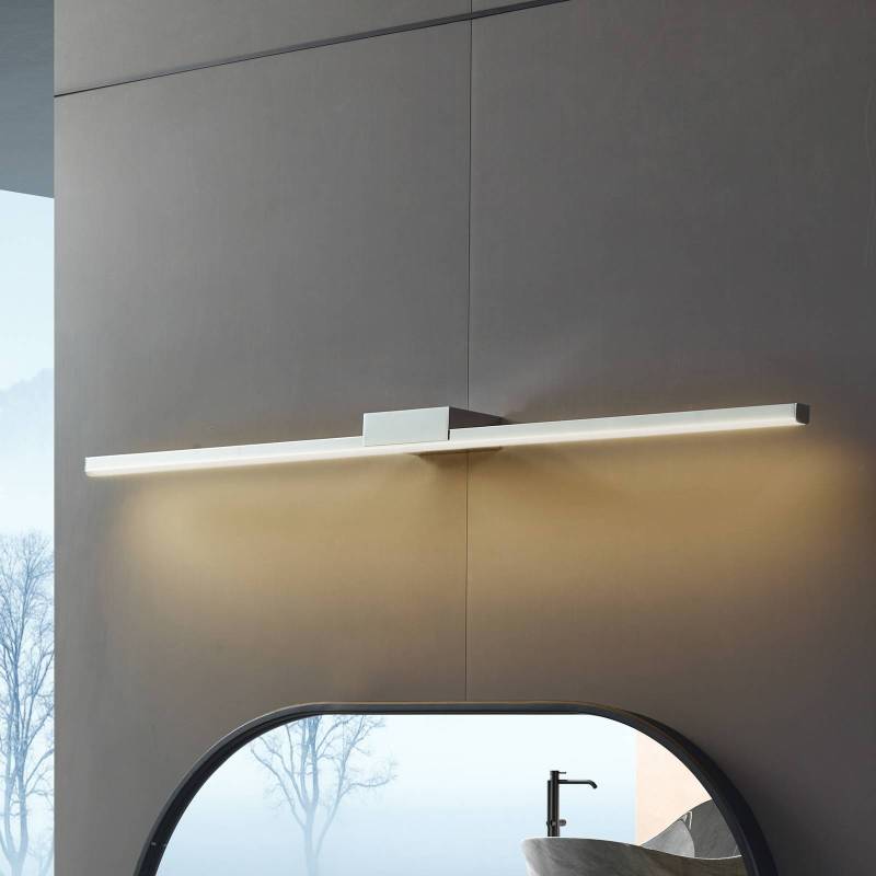 Lucande LED-Spiegellampe Kivana, chrom, Metall, 90 cm, IP44 von LUCANDE