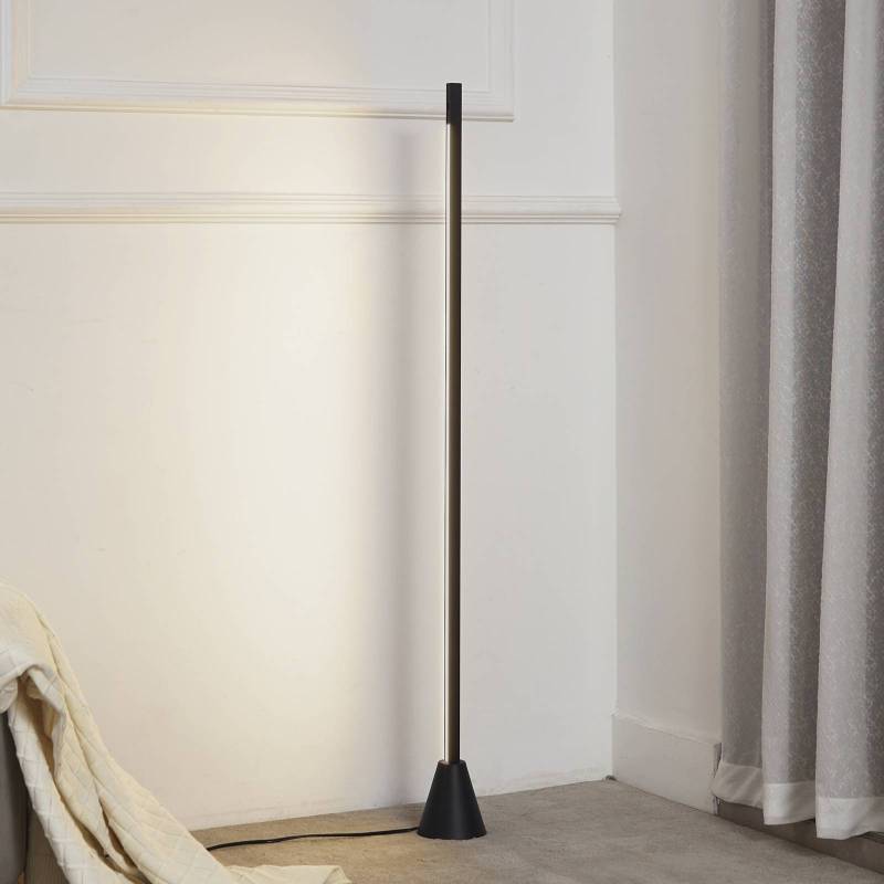 Lucande LED-Stehleuchte Linija, schwarz, Höhe 110 cm, Sensor von LUCANDE