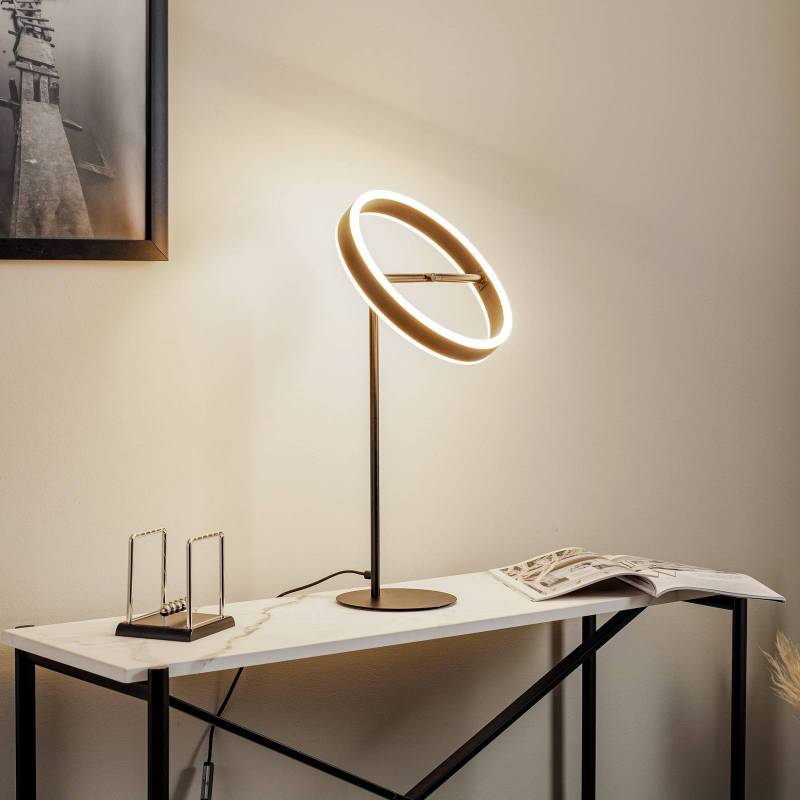 Lucande LED-Tischlampe Yekta, schwarz, 59 cm, dimmbar von LUCANDE