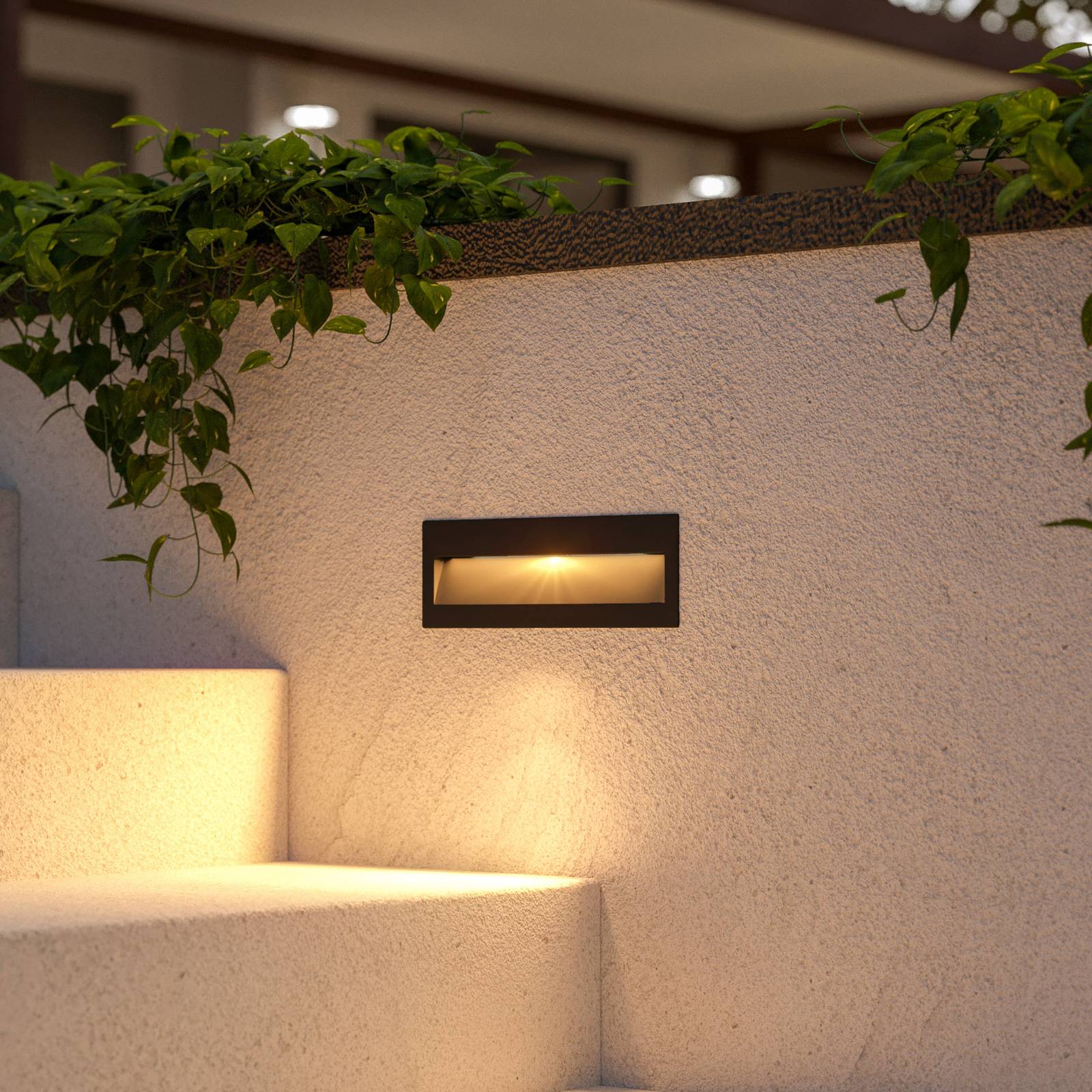 Lucande LED-Wandeinbauleuchte Loya, 23 x 8 cm, grau, IP54 Lucande LED-Wandeinbauleuchte Loya, 23 x 8 cm, grau, IP54 von LUCANDE