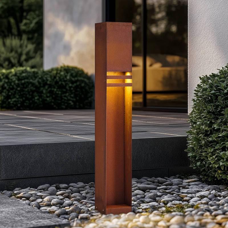 Lucande LED-Wegeleuchte Oxido, rostfarben, Cortenstahl von LUCANDE