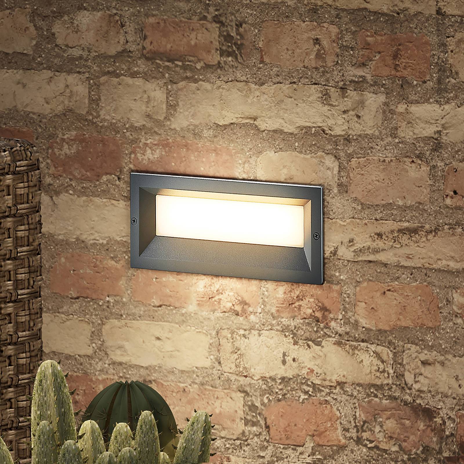 Lucande LED-Wandeinbaulampe Lachlain, anthrazit, 25 cm, IP65 Lucande LED-Wandeinbaulampe Lachlain, anthrazit, 25 cm, IP65 von LUCANDE