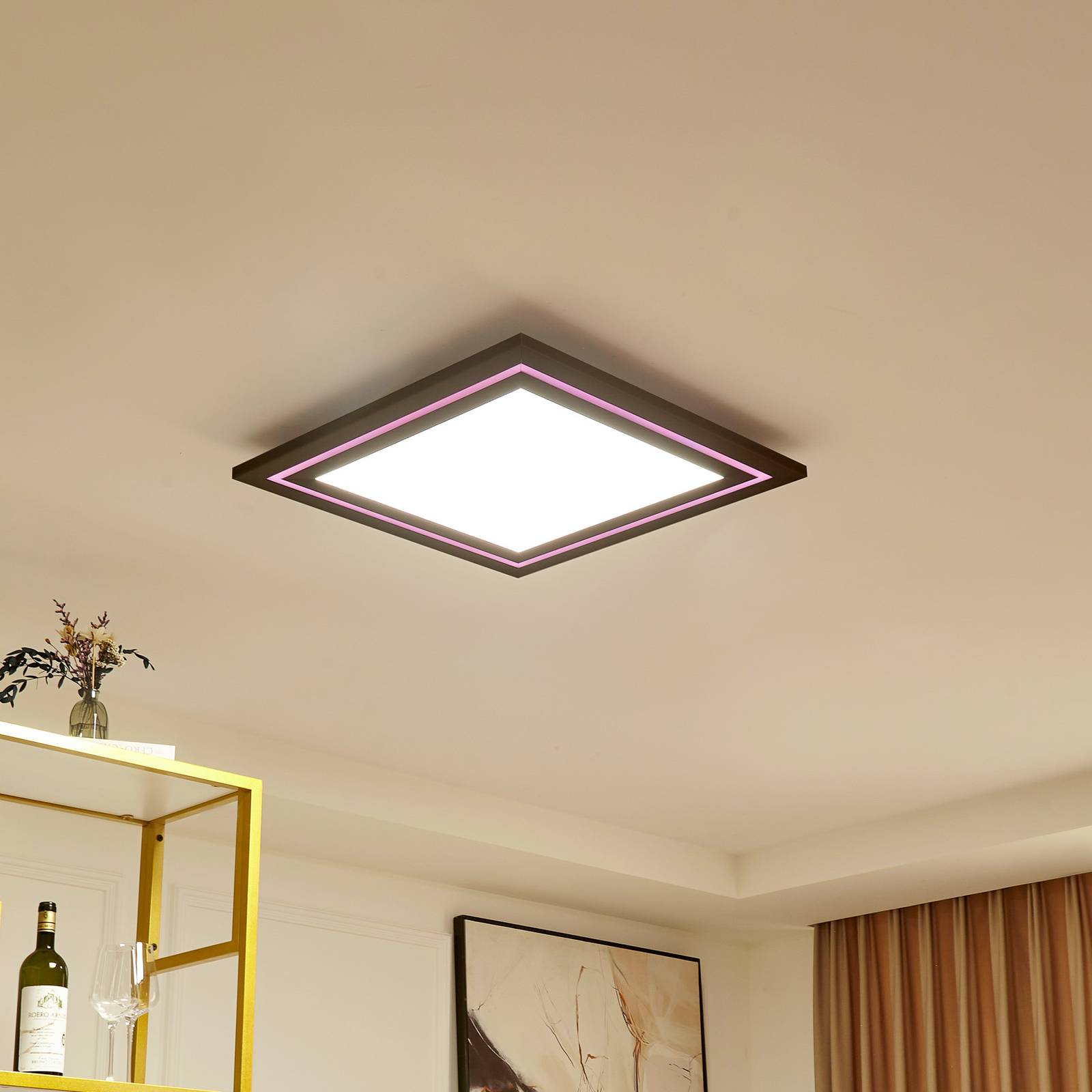 Lucande LED-Deckenlampe Leicy, nickel 60 cm RGB color flow Lucande LED-Deckenlampe Leicy, nickel 60 cm RGB color flow von LUCANDE