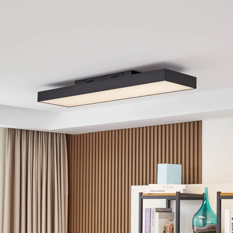 Lucande LED-Deckenlampe Leicy, schwarz, 100 cm, RGBIC, CCT von LUCANDE
