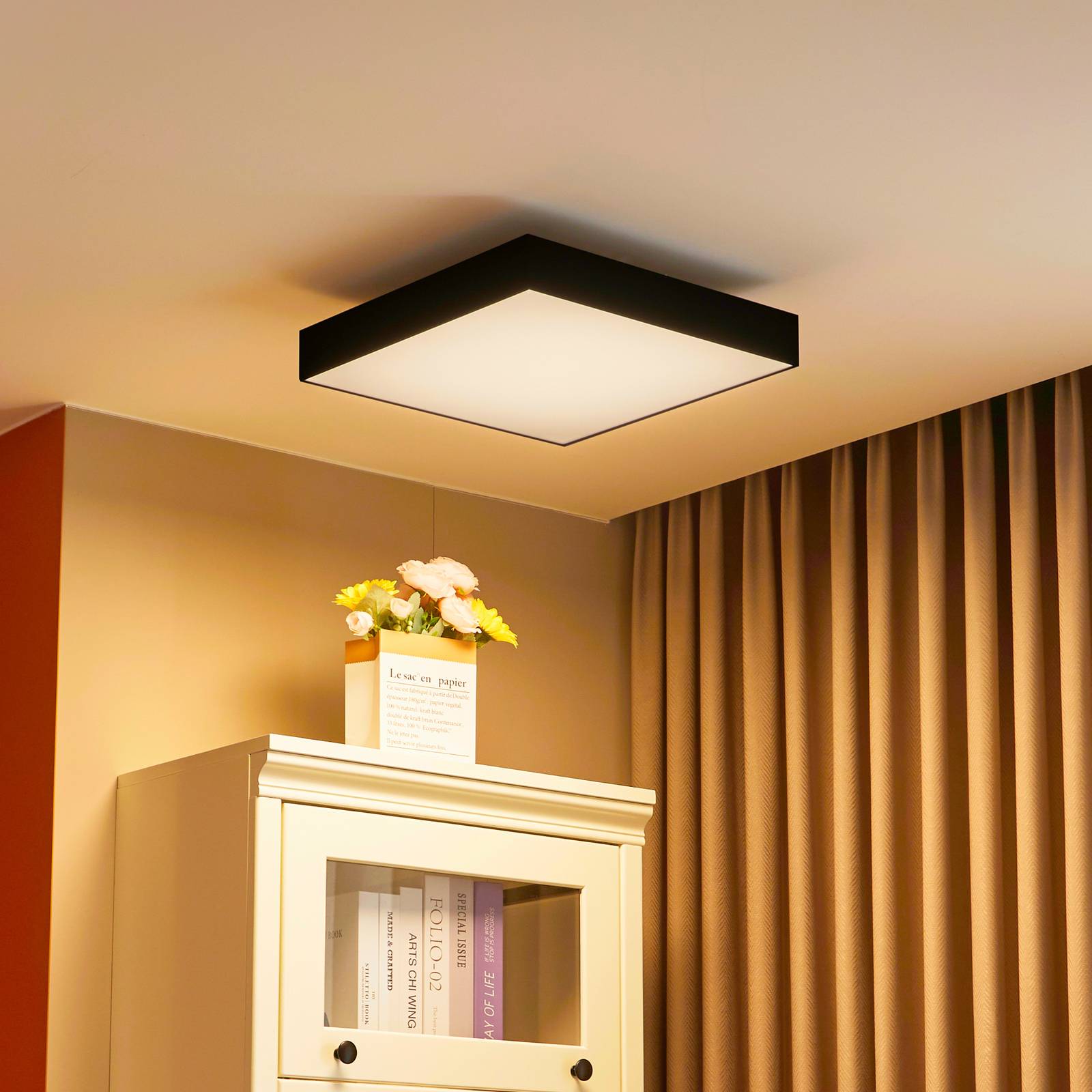 Lucande LED-Deckenlampe Leicy, schwarz, 40 cm, RGBIC, CCT Lucande LED-Deckenlampe Leicy, schwarz, 40 cm, RGBIC, CCT von LUCANDE