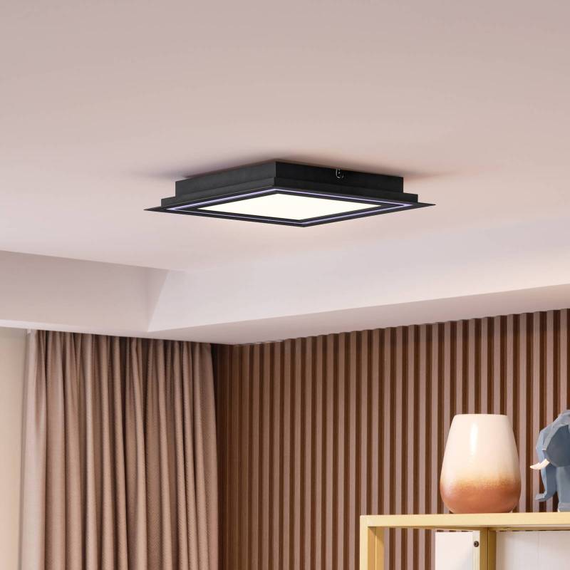 Lucande LED-Deckenlampe Leicy, schwarz, 34 cm, RGB, CCT von LUCANDE
