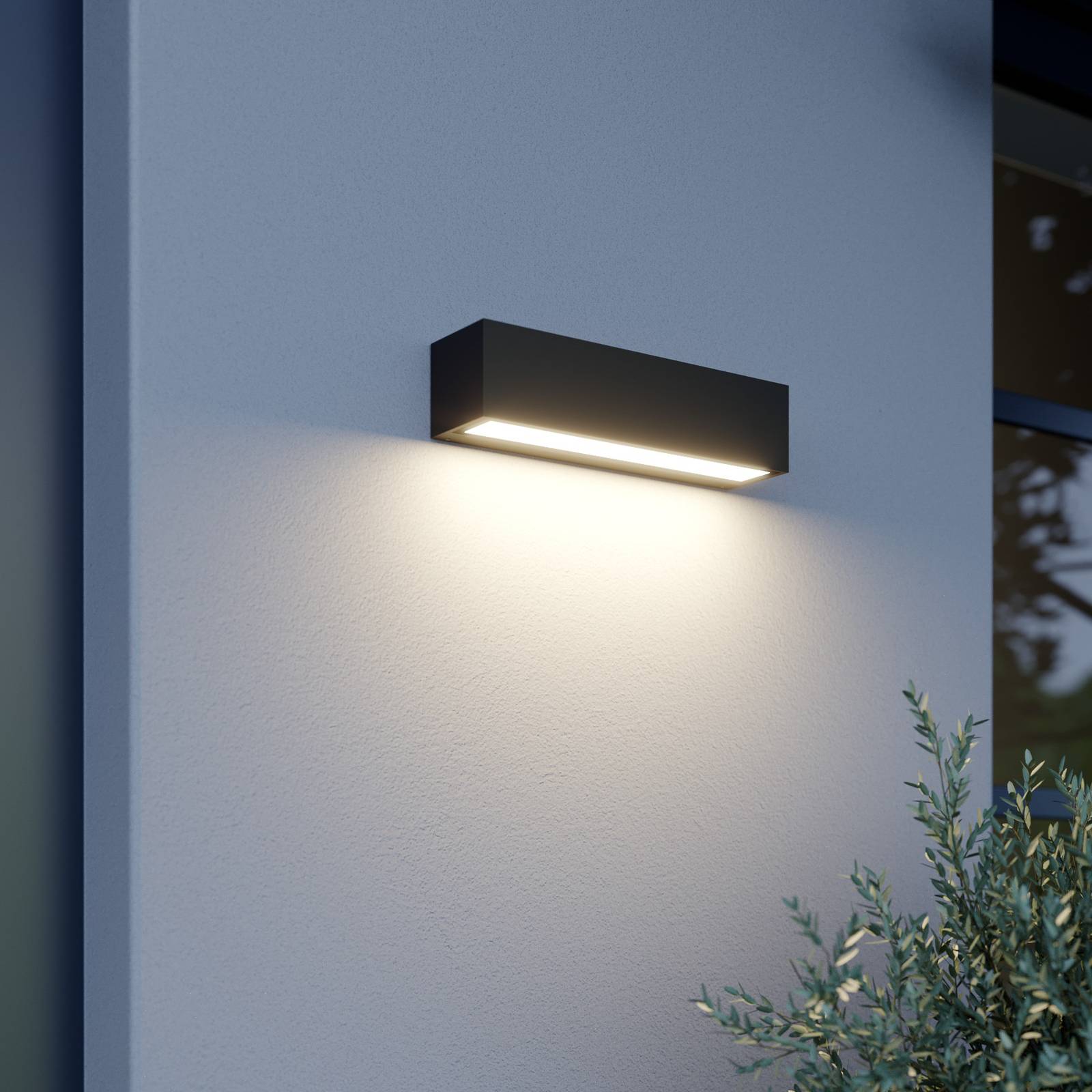 Lucande Lengo LED-Wandlampe, 25 cm, grafit, 1-fl. von LUCANDE