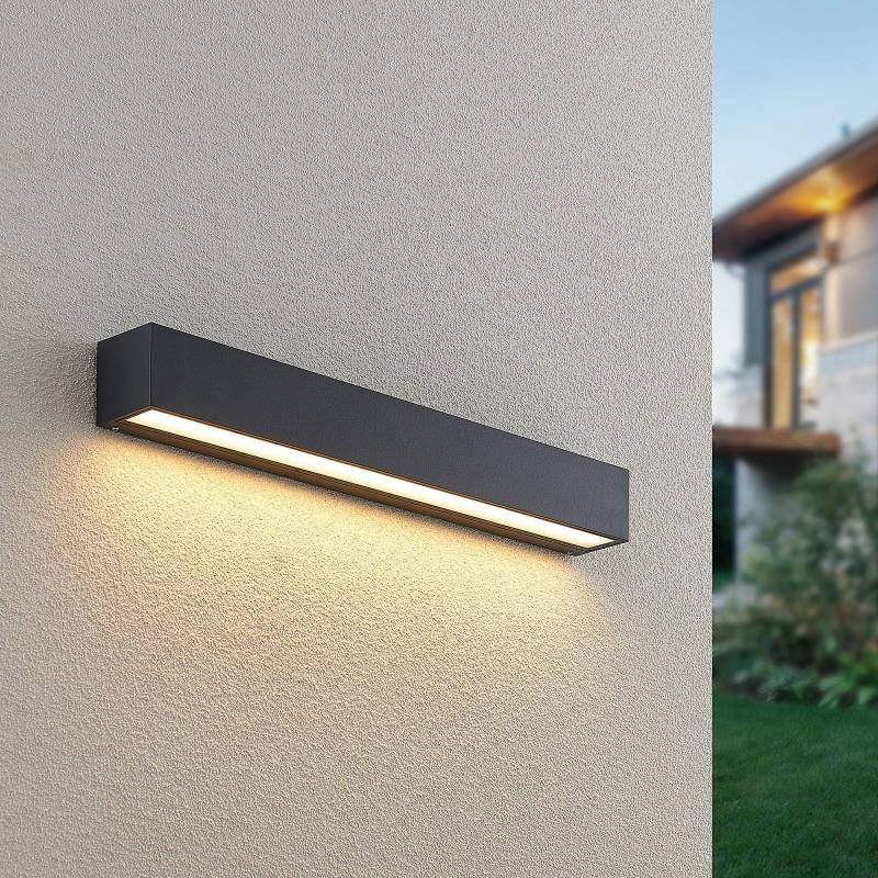 Lucande LED-Wandleuchte Lengo, 50cm, anthrazit, down, 3.000K von LUCANDE
