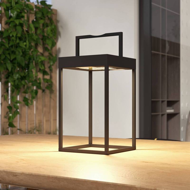 Lucande LED-Solarleuchte Lynzy, 38cm, schwarz, Metall, IP65 von LUCANDE