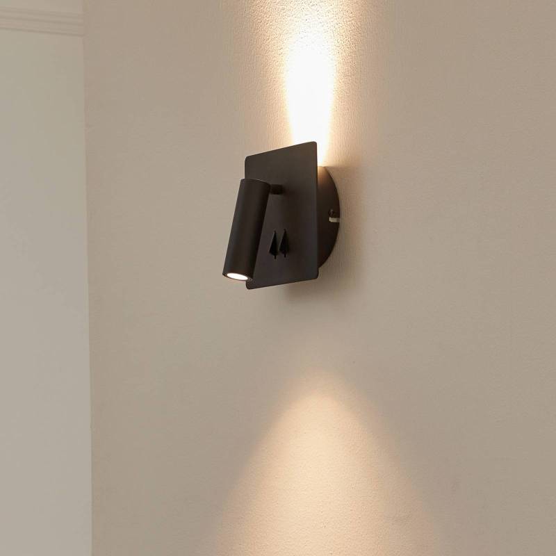 Lucande LED-Wandleuchte Magya, schwarz, 14x14cm, verstellbar von LUCANDE