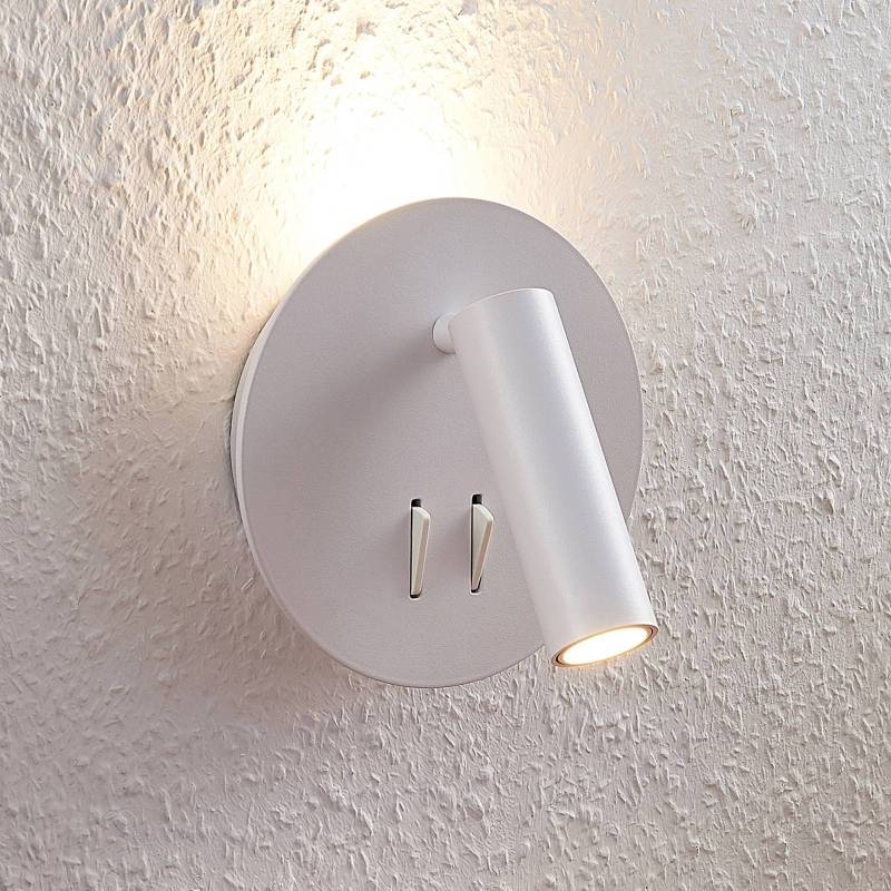 Lucande LED-Wandleuchte Magya, weiß, Ø 14 cm, verstellbar von LUCANDE