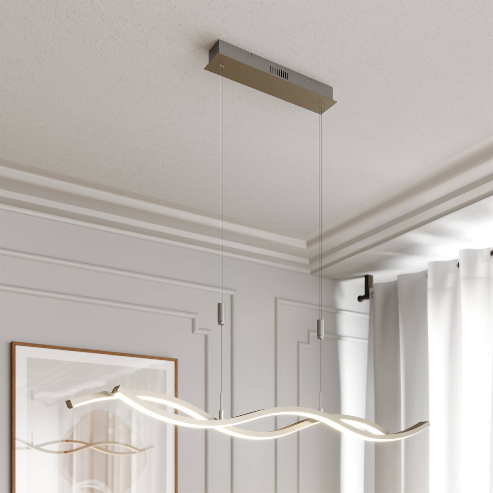 Lucande LED-Hängeleuchte Mairia, silber, höhenverstellbar Lucande LED-Hängeleuchte Mairia, silber, höhenverstellbar von LUCANDE