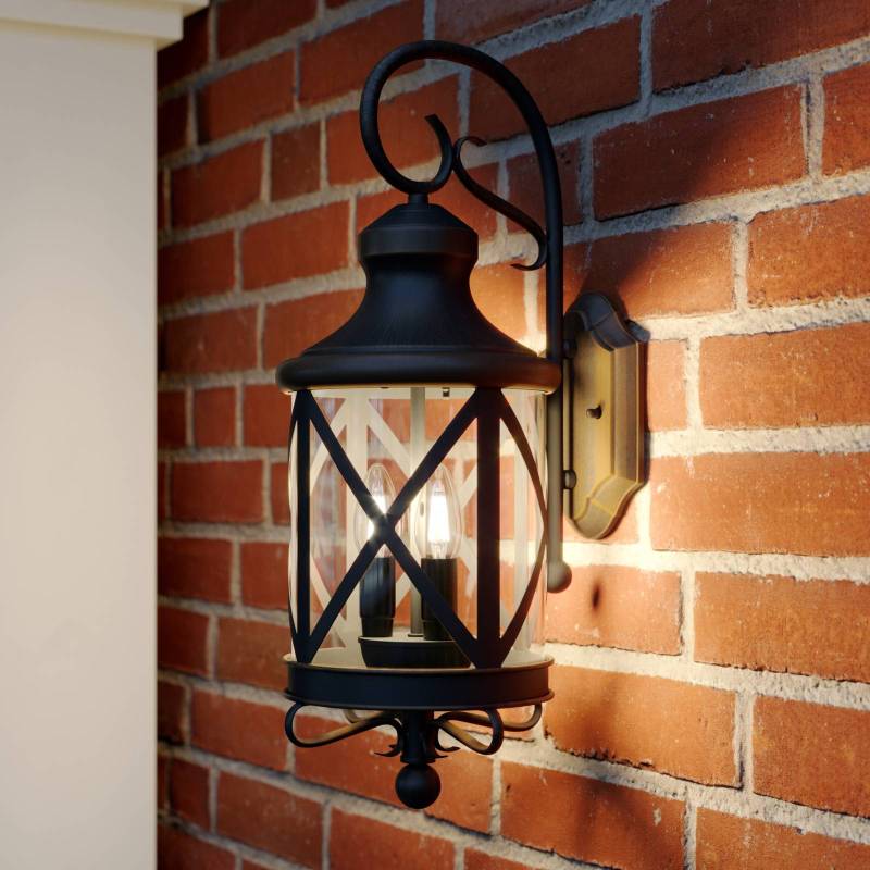 Lucande Außenwandleuchte Marcellino, rost, Metall, Glas von LUCANDE