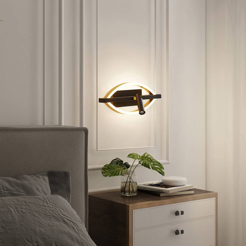 Lucande Matwei LED-Wandlampe, oval, messing von LUCANDE