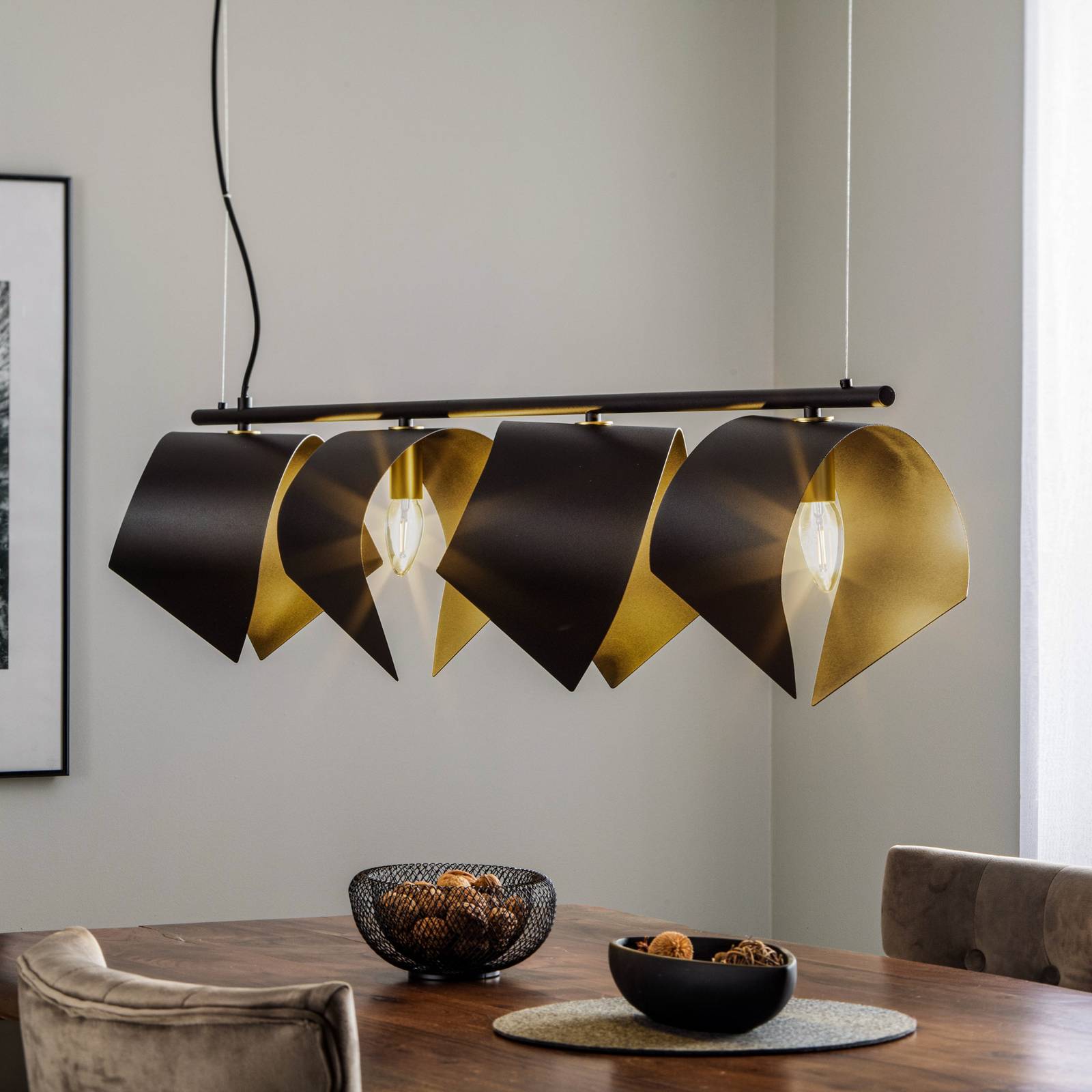 Lucande Mikolay Hängeleuchte, vierflammig, schwarz Lucande Mikolay Hängeleuchte, vierflammig, schwarz von LUCANDE