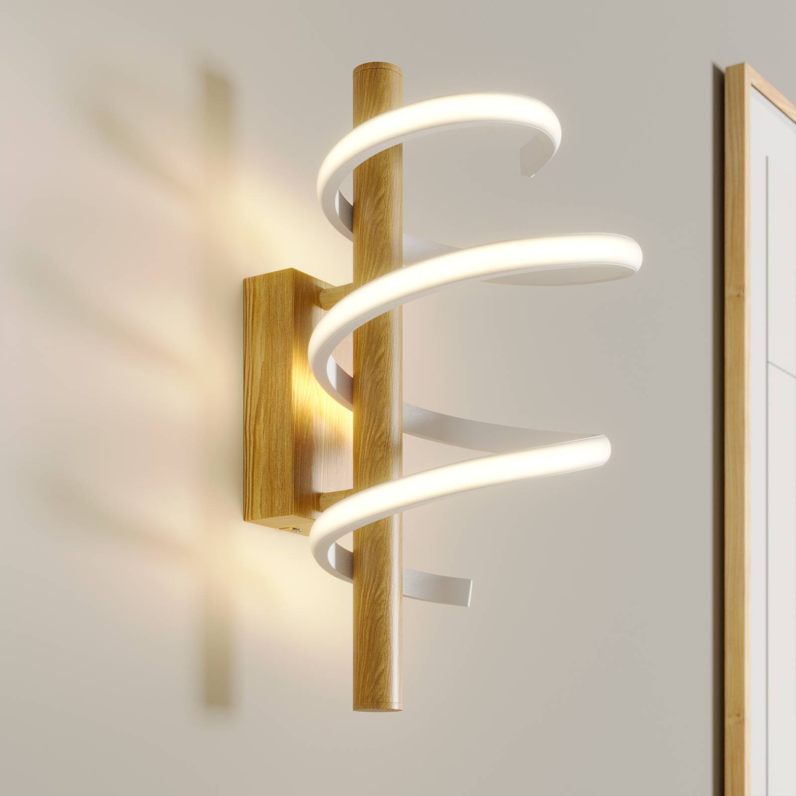 Lucande Milora LED-Wandleuchte, 40 cm, eiche Lucande Milora LED-Wandleuchte, 40 cm, eiche von LUCANDE