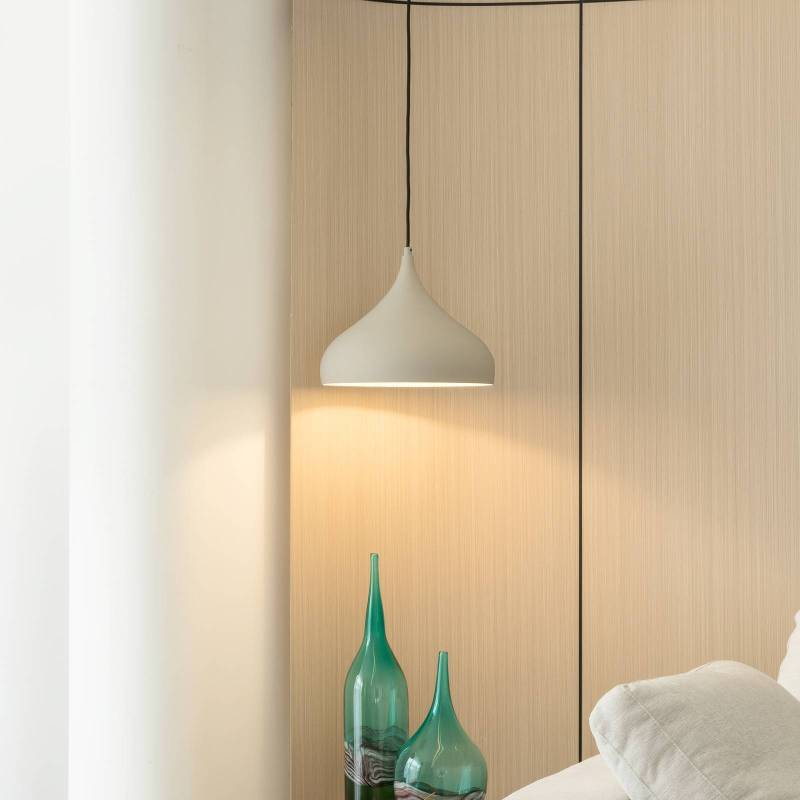 Lucande Hängeleuchte Niamara, beige, Aluminium, Ø 28 cm von LUCANDE