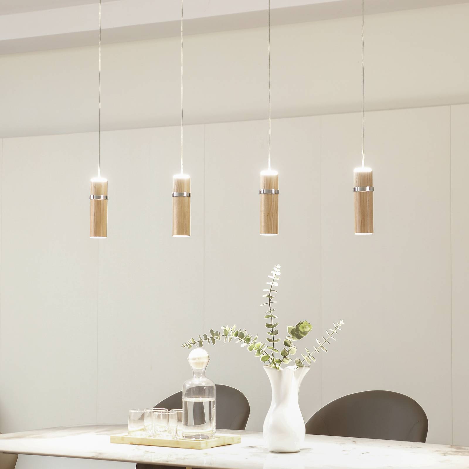 Lucande LED-Hängeleuchte Nojus, 4-flg., Holz, up/down, 95 cm Lucande LED-Hängeleuchte Nojus, 4-flg., Holz, up/down, 95 cm von LUCANDE