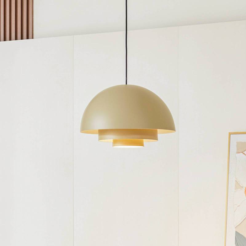 Lucande Nymara LED-Hängeleuchte, beige, Aluminium, Ø 40 cm von LUCANDE