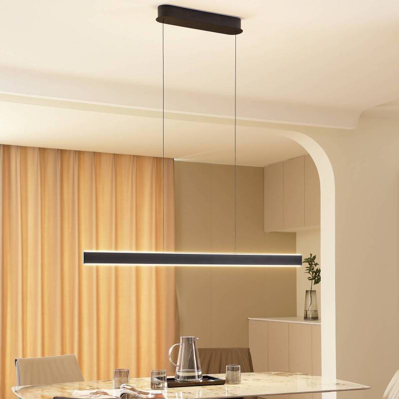 Lucande LED-Hängeleuchte Philine, Länge 121 cm schwarz Eisen von LUCANDE