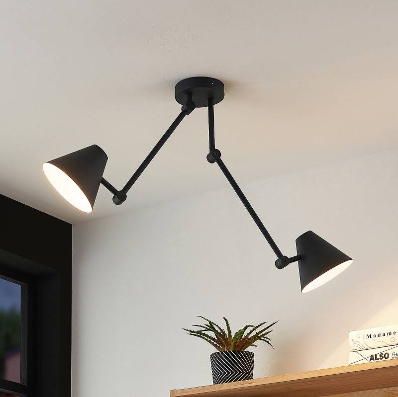 Lucande Phina Deckenleuchte in Schwarz, 2-flammig von LUCANDE