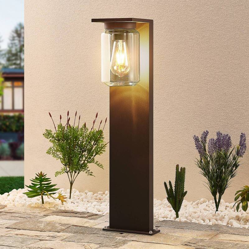 Lucande Wegeleuchte Semka, 65 cm, anthrazit, Glas, Aluminium von LUCANDE