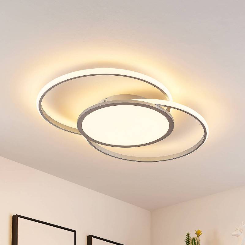 Lucande LED-Deckenlampe Senne, CCT, silber, Metall von LUCANDE