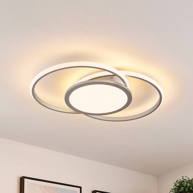 Lucande LED-Deckenlampe Senne, 63 cm, silber, Aluminium von LUCANDE