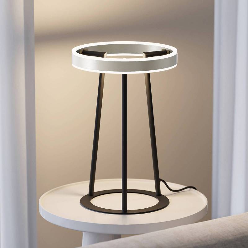 Lucande Seppe LED-Tischleuchte, nickel von LUCANDE