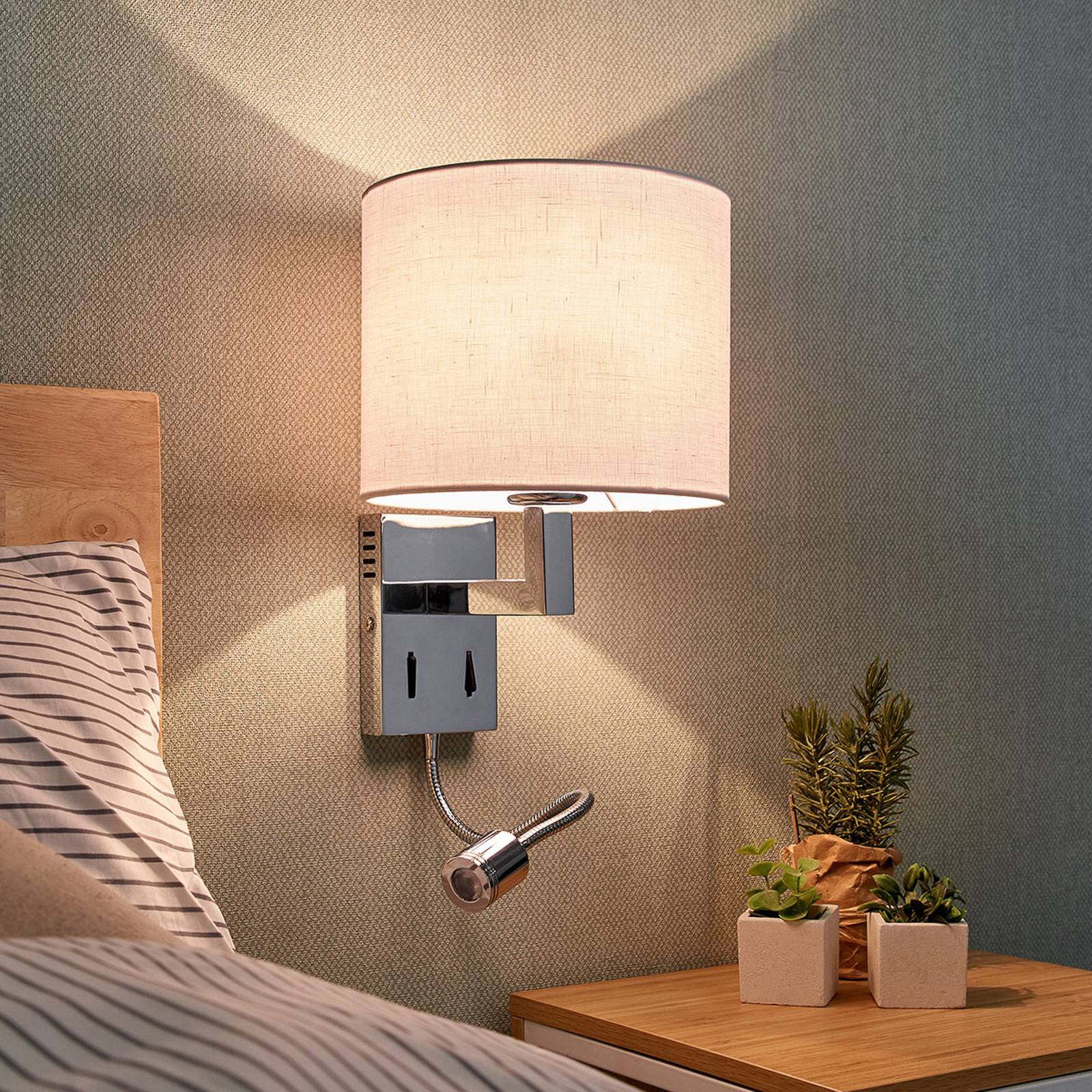 Lucande Taron Stoff-Wandlampe Leselicht 2er-Set Lucande Taron Stoff-Wandlampe Leselicht 2er-Set von LUCANDE
