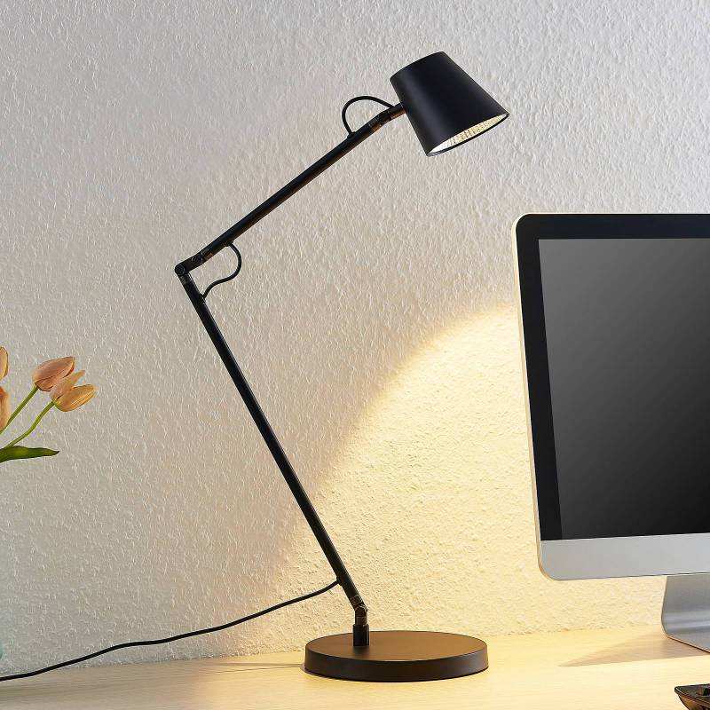 Lucande LED-Schrebtischlampe Tarris, Höhe 46 cm, schwarz von LUCANDE