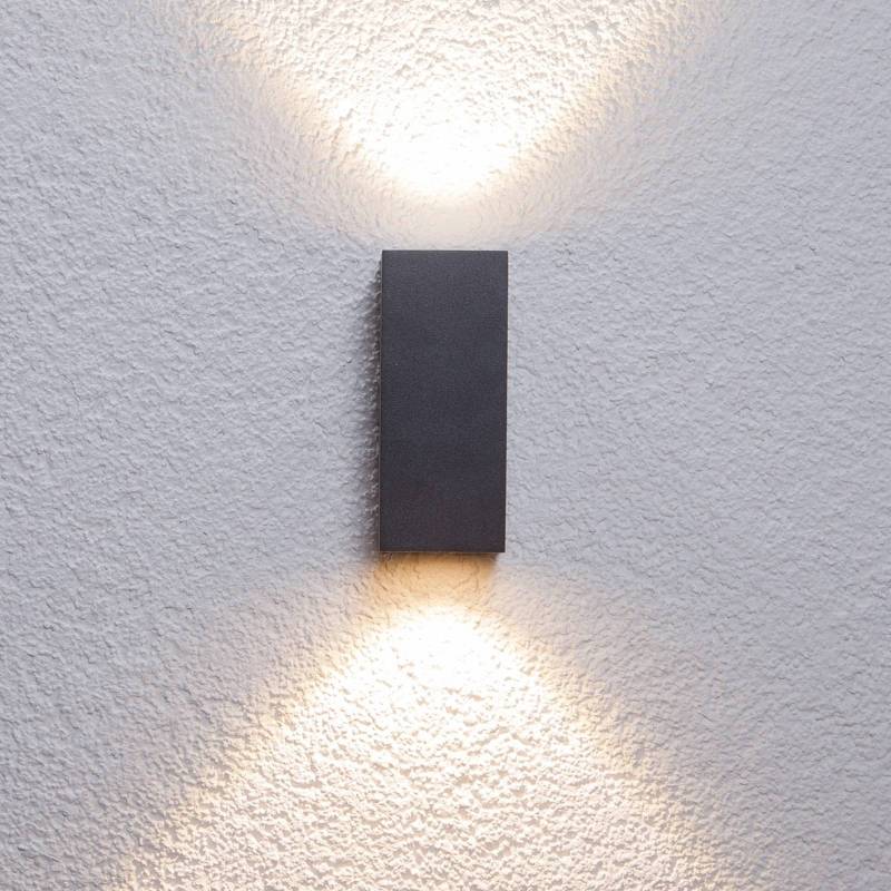 Lucande LED-Außenwandleuchte Tavi, Höhe 15 cm, schwarz von LUCANDE