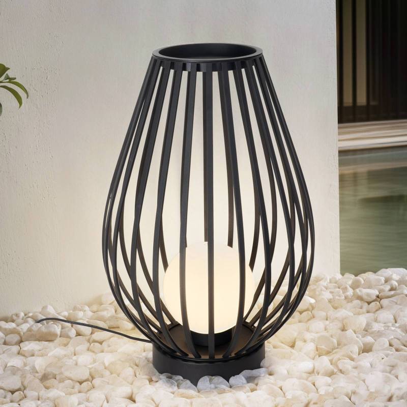 Lucande Terrassenleuchte Marrin, schwarz, Metall, Ø 46cm von LUCANDE