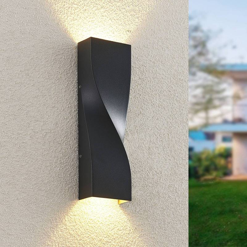 Lucande LED-Außenwandlampe Tibelya, anthrazit, up/down, IP65 von LUCANDE
