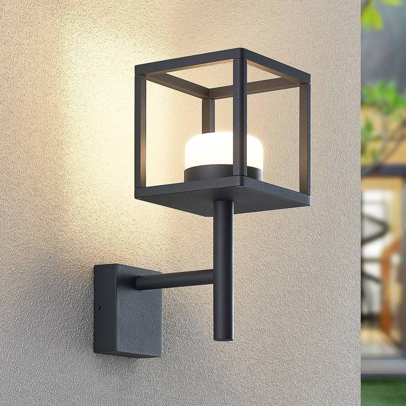 Lucande Außenwandlampe Timio, Uplight, grau, GX53, IP44 von LUCANDE