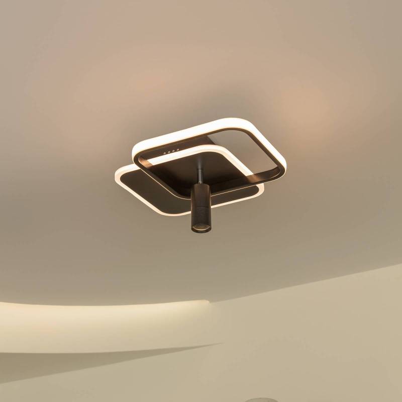 Lucande Tival LED-Deckenlampe eckig, 34cm, schwarz von LUCANDE