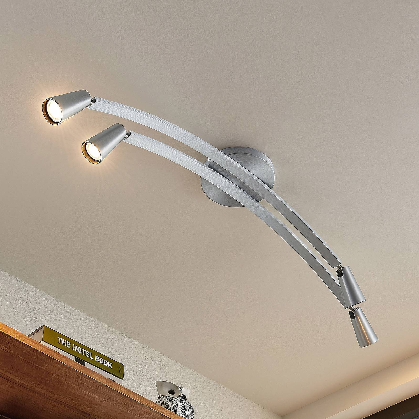 Lucande Velanoris Deckenlampe, 4-fl. alu gebürstet von LUCANDE