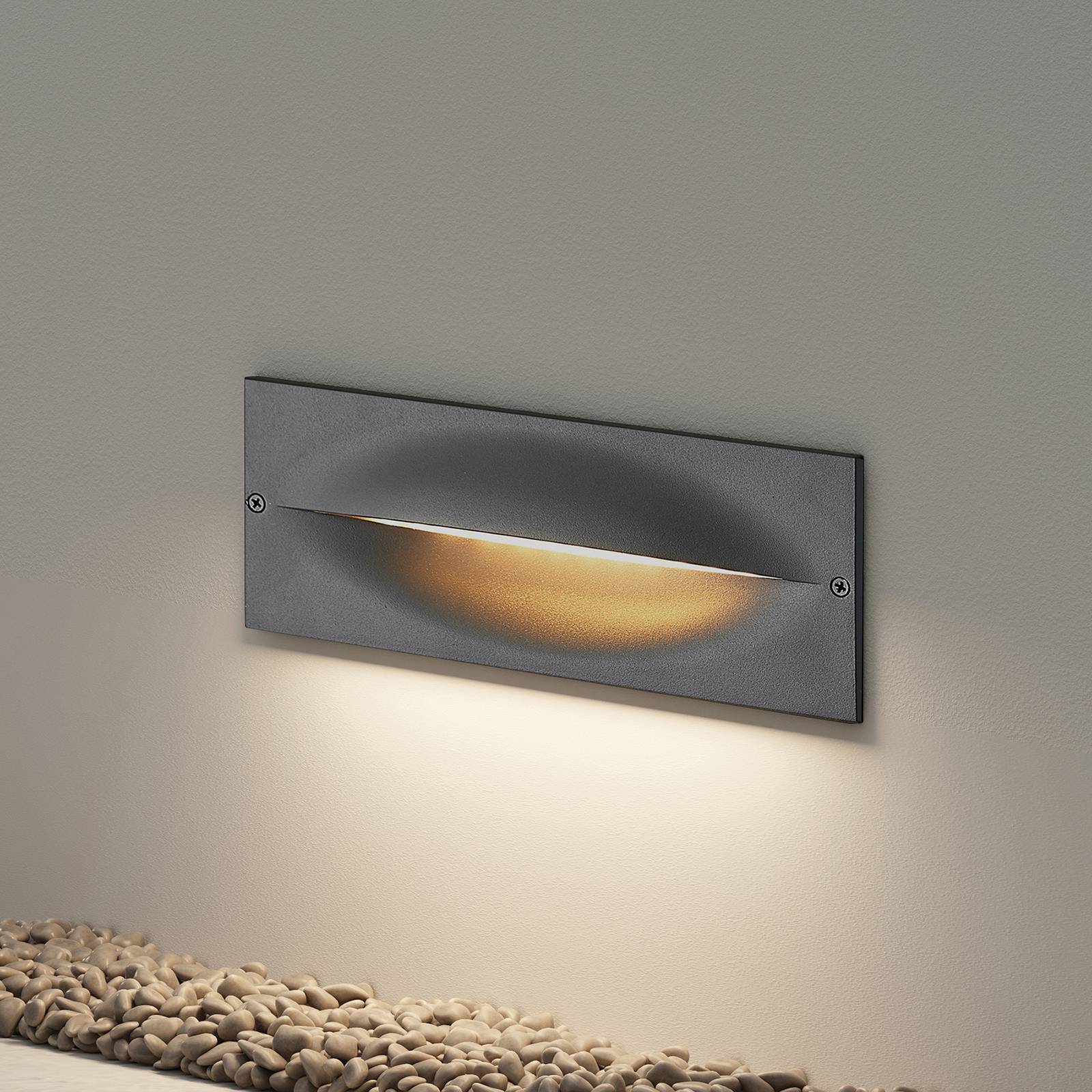 Lucande LED-Wandeinbauleuchte Zandro, 25 cm, anthrazit, IP65 Lucande LED-Wandeinbauleuchte Zandro, 25 cm, anthrazit, IP65 von LUCANDE