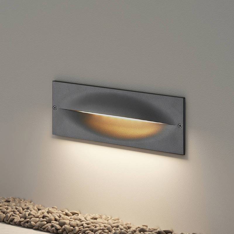 Lucande LED-Wandeinbauleuchte Zandro, 25 cm, anthrazit, IP65 von LUCANDE