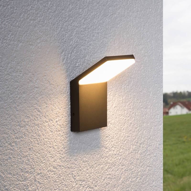 Lucande LED-Außenwandleuchte Nevio, 17 cm, anthrazit, Alu von LUCANDE