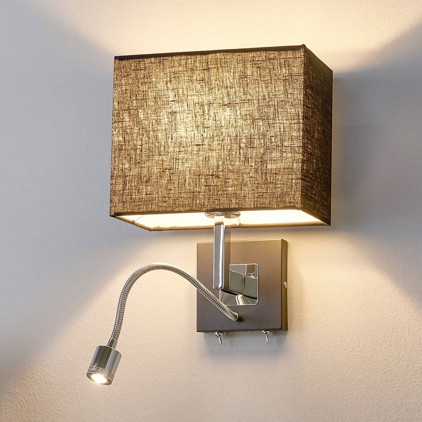 Lucande Wandlampe Rebekka, 31 cm, schwarz, LED-Lesearm Lucande Wandlampe Rebekka, 31 cm, schwarz, LED-Lesearm von LUCANDE