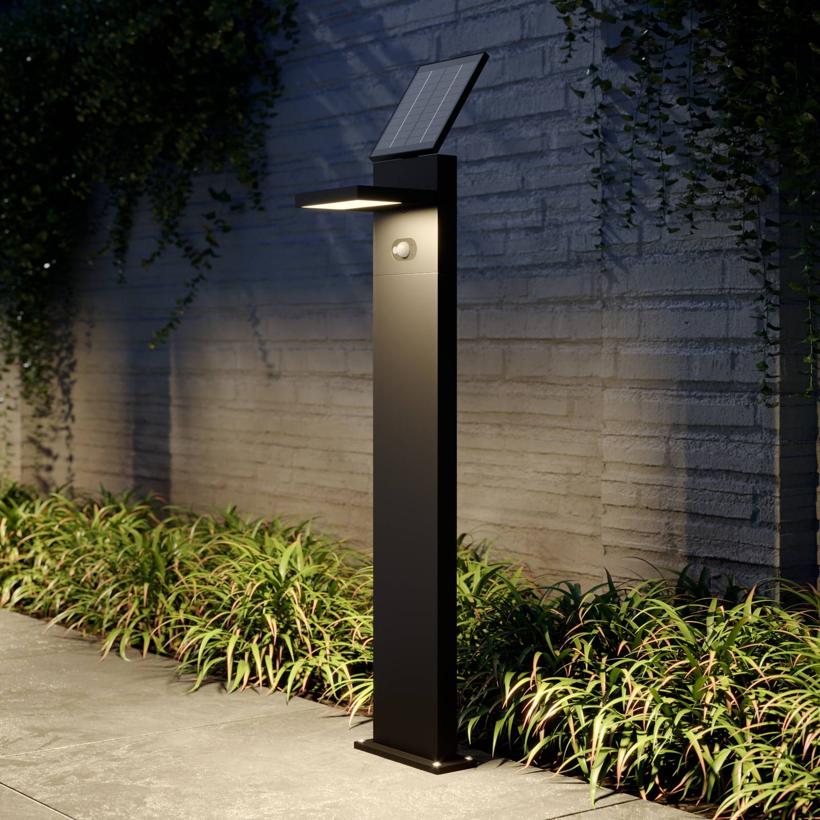 Lucande LED-Solarwegelampe Silvan, 100cm, Sensor, anthrazit Lucande LED-Solarwegelampe Silvan, 100cm, Sensor, anthrazit von LUCANDE
